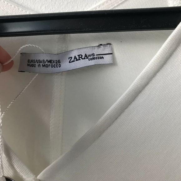 NWT ZARA Off White Bell V Neck Blouse Small - Picture 3 of 4